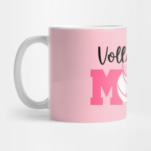 Volleyball Mom Pink Ribbon Breast Cancer Awareness Fighters Mug